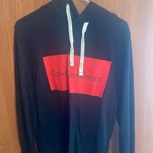 Calvin Klein Light Hoodie No Pockets Black/Red Size S